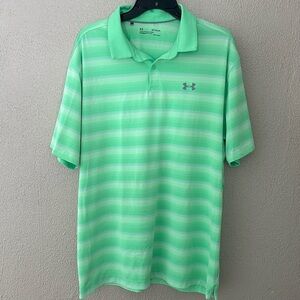 Mens Under Armour Loose Fit Heat Gear Golf Polo, XL, Green